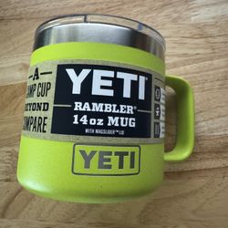 Yeti Rambler Mug 14 Oz Chartreuse Rare Discontinued Color