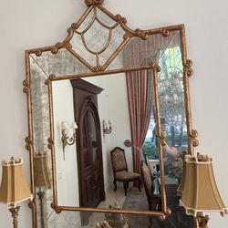 Marge Carson Gold Trim Mirror - 60” x 32” - Excellent Condition - Originally $3000.  Asking $499