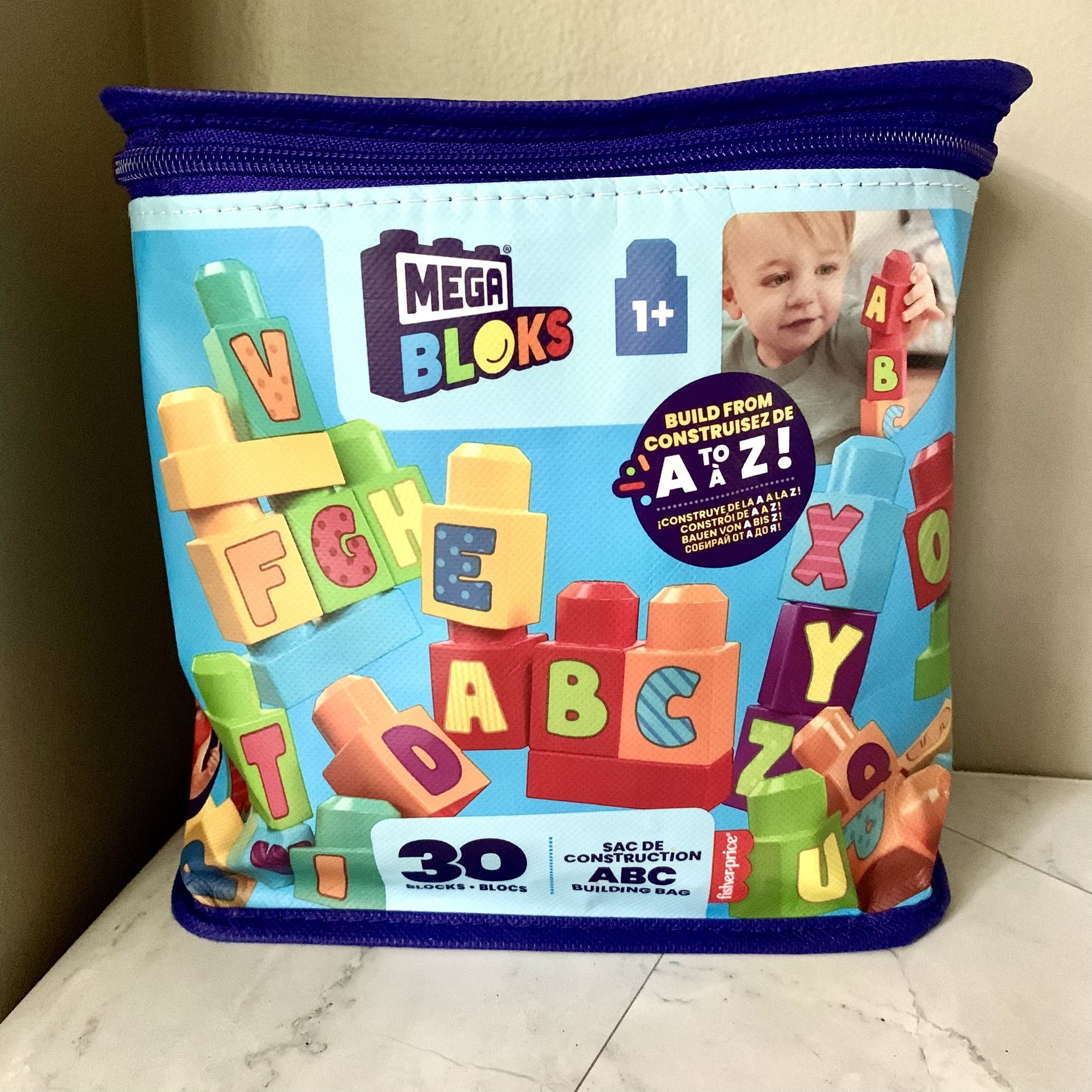 New Mega Bloks ABC Building Bag 30 Blocs