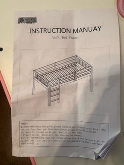 Pink twin loft bed frame