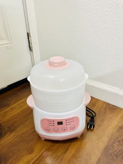 Electric Stew Pot Timing Slow Cooker with Steamer Ceramic Pot Capacity 1L New Condition in Box