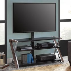 Heavy Duty Metal Black Entertainment Stand For Your Tv