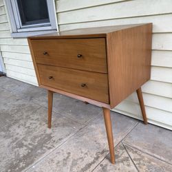 Use: “Mid Century Modern Nightstand / Side Table – Wood, 2 Drawer