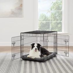 Top Paw 36" Double Door Folding Wire Dog Crate with Divider Panel