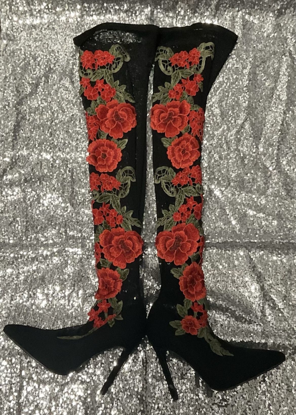 Size 6 Thigh High Boots With Heel 