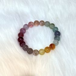Natural Fluorite Crystal Bracelet – 9mm Beads (Minor Imperfections)
