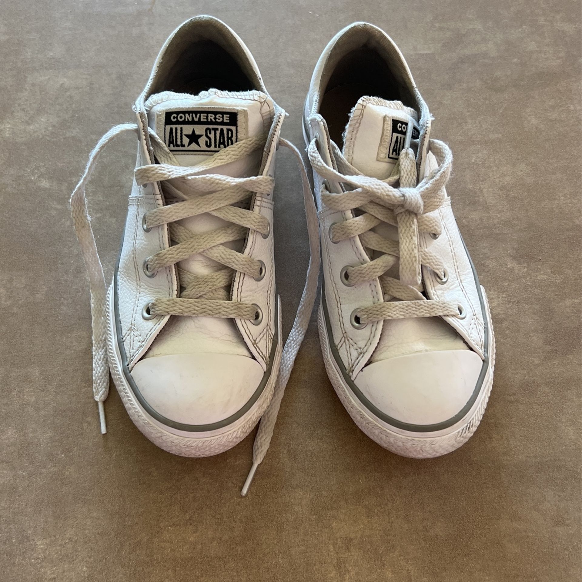 Converse All Star White Leather Kids