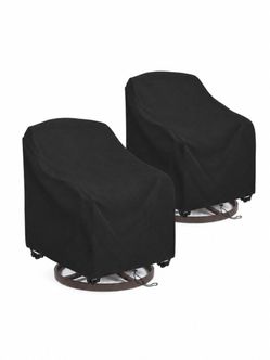 Set of 2 Black Patio Chair Covers