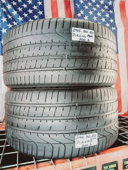 ✅ 2 USED TIRES 295 30 ZR20 PIRELLI P ZERO Max Performance Summer Tires 295/30ZR20