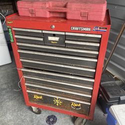 Vintage Craftsman Rolling Toolbox With Tools 