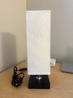 Square Table Lamp with Fabric Shade