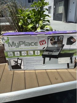MyPlace Personal Laptop/Multi-Function Workstation with a built-in mouse pad and integrated LED light.
