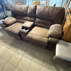 Brown Reclining Sofa 