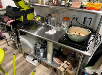 Metal Table Prep Station Double Stack Table 