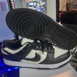 Nike By You Dunk Low Premium Fleece Black White HV4423 900 Men's Size 9.5