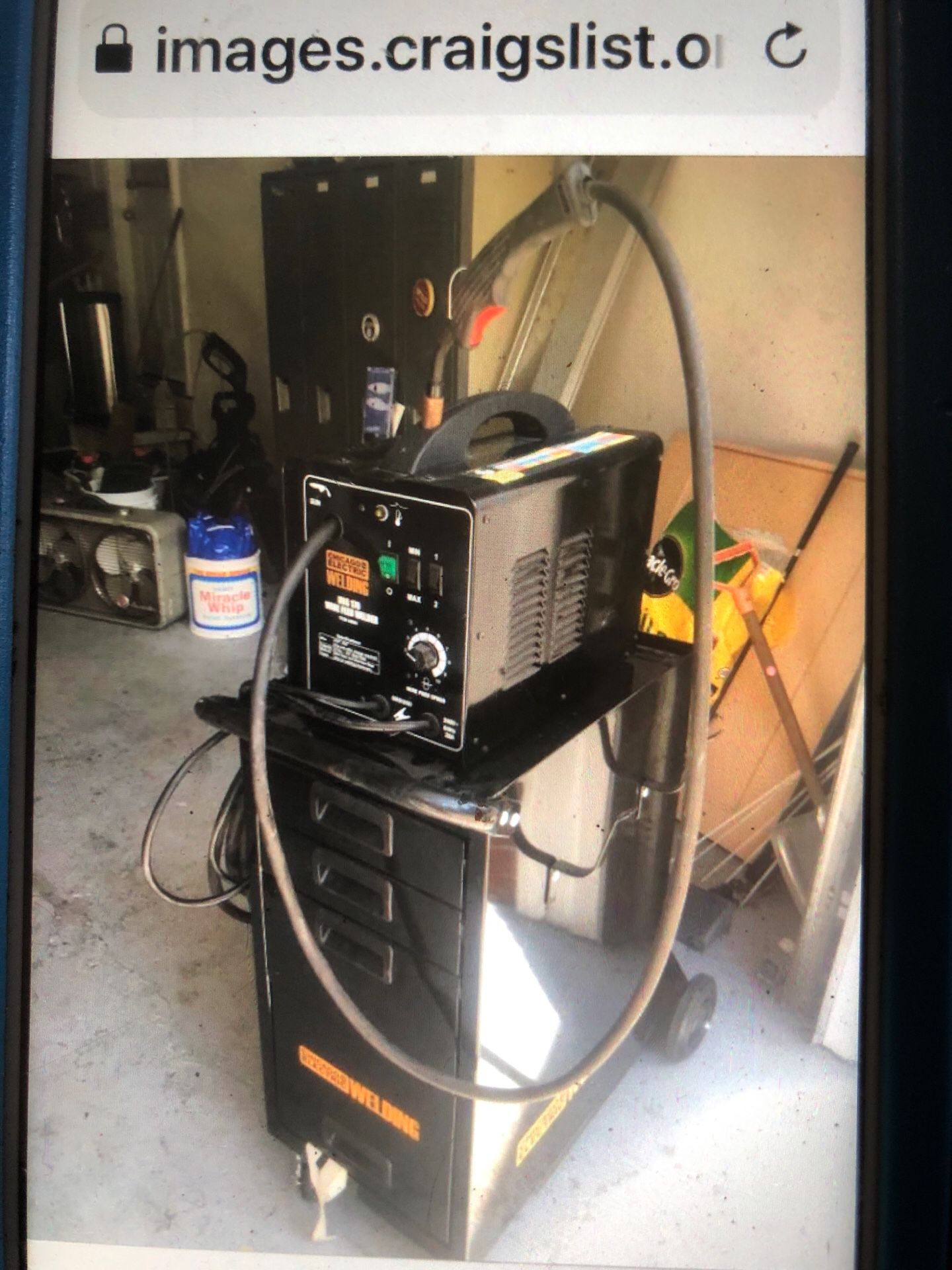 MiG 170 wire feed welder with cart