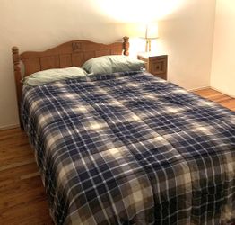 Solid wood full size bed frame