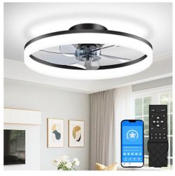 Modern LED Ceiling Fan with Light and Remote