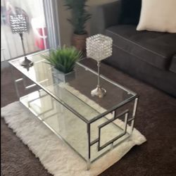 Silver Living Room Square Table 