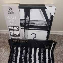 NEW Bathroom Set Rugs And 2 Frames OBO