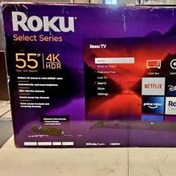55” Tv Roku Smart 4k Hdtv In Box 6 Month Warranty  Free Delivery. 