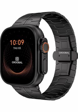 Grade 5 Titanium Band for Apple Watch Ultra 3/2/1 49mm & Series 11/10 46mm, DLC Coating Anti-Scratch Ultra 3 Band with Small-Link Design for Precise F