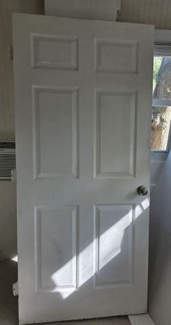 White Interior Door with Knob-$75