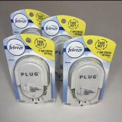 Febreze Plug In Air Freshener Fade Defy Plugs, Scented Oil Warmer, (Pack of 4) 