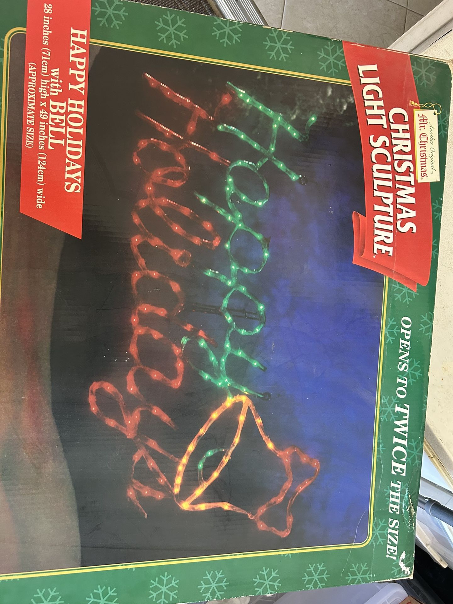 Lighted “Happy Holidays”