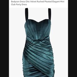 Emerald Hunter Green Corset Dress 