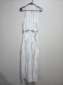 White Maxi Dress with Cutout Waist