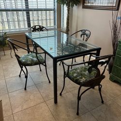 Beautiful Beach vibes Coastal Dining Table 4 Chairs