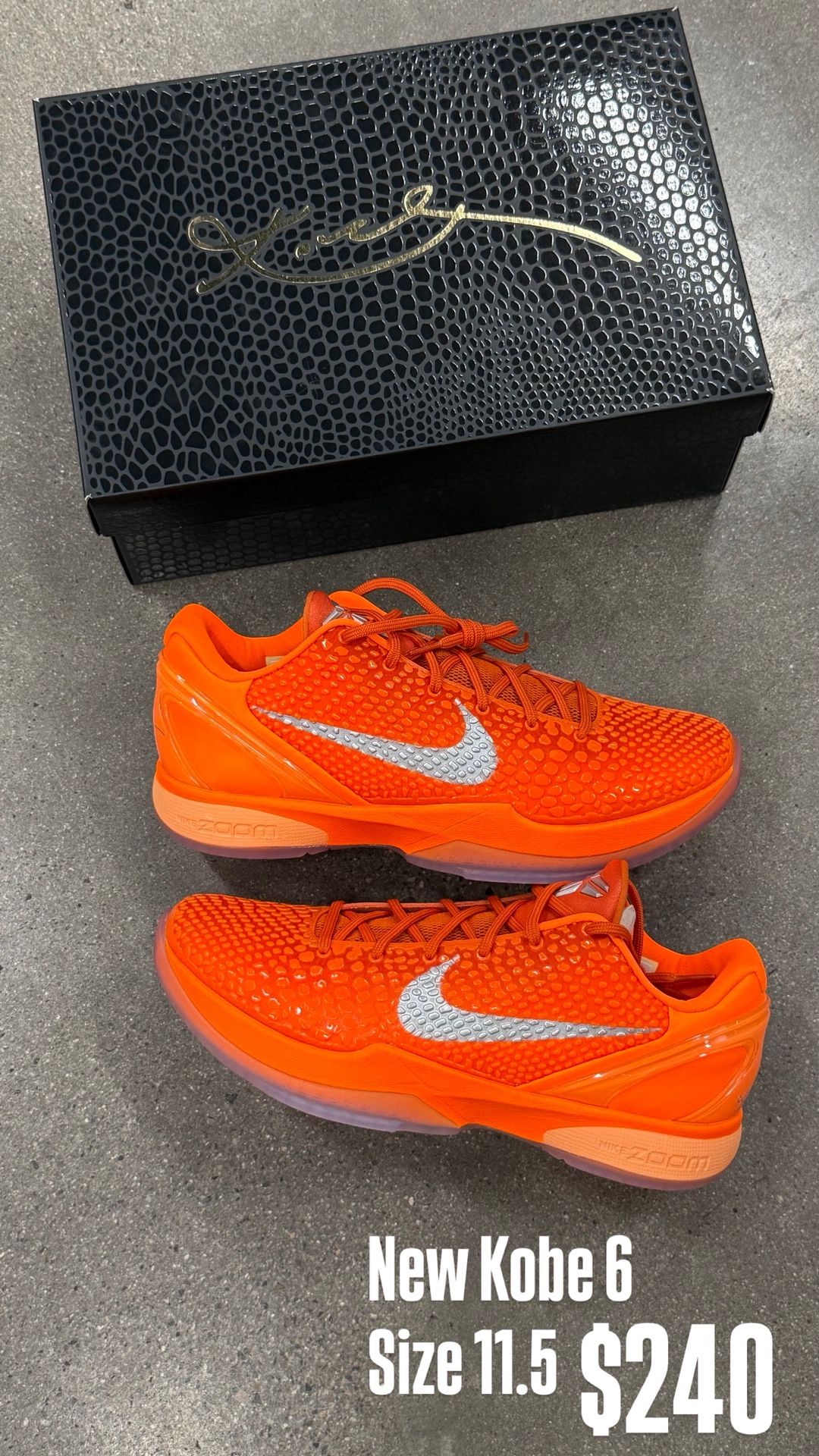 Nike Kobe 6 Wnba Orange Sz11.5