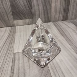  Nybro Art Glass Ice Pyramid Candle Holder By Tord Kjellstrom Sweden MCM