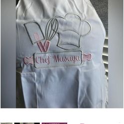 Kids Chef personalized Embroidered ruffle apron