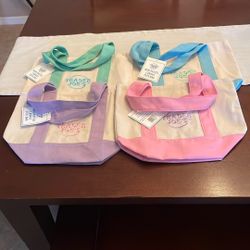 Trader Joes Pastel Canvas Totes