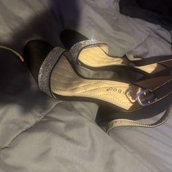 Bamboo Black Heels  $10