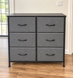 Brand New 6-Drawer Storage Dresser – Gray & Black – $45