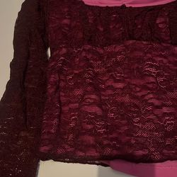 Pink Lace Long Sleeve