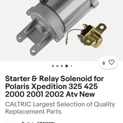 Starter & Relay Solenoid for Polaris Xpedition (contact info removed) 2001 2002 Atv New