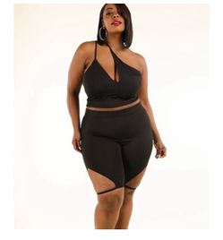 1x biker shorts set