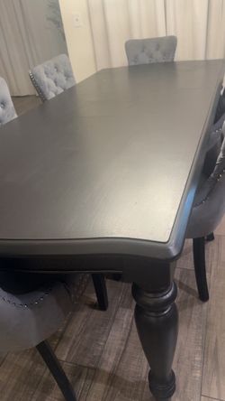 Dining table black (solid wood)