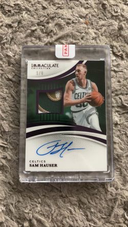 2024-25 Panini Immaculate Sam Hauser Patch Auto 1/8 Game-Used Patch Celtics SSP