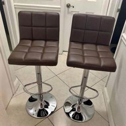 2 brand new brown bar stools