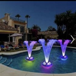 Pool Floating Spray Fountain With LED Light Christmas Summer Beach