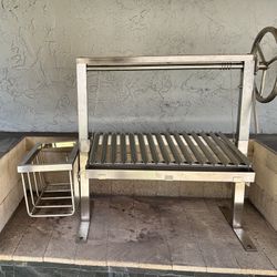 Santa Maria Grill Built in BBQ Parrilla Grill  Argentina Barbecue V grate adjustable height