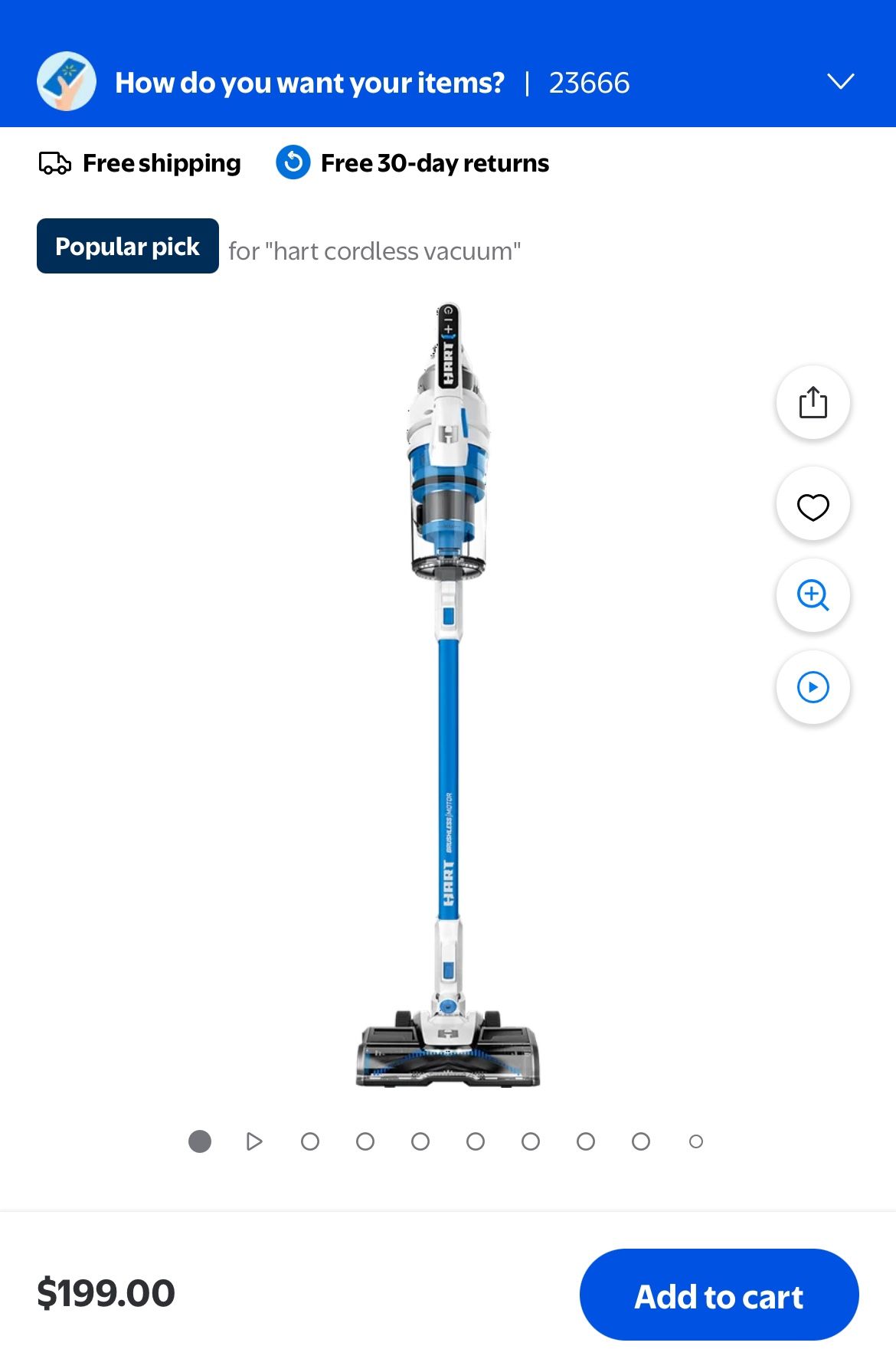 HART 20-Volt Brushless Cordless Stick Vacuum Kit, Generation 2, (1) 4.0Ah Lithium-Ion Battery