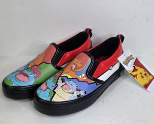 Pokémon Characters Canvas Slip On Shoes Boys Size 13