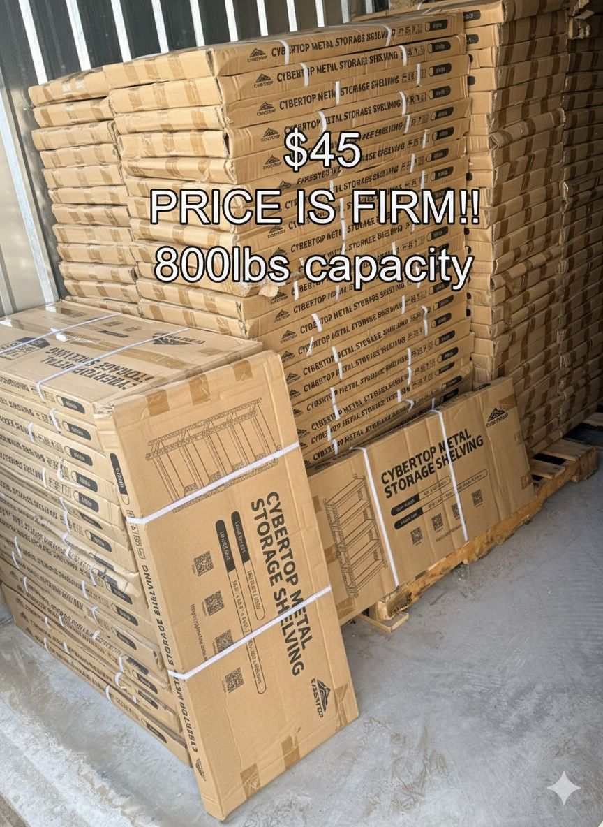 Storage shelves 35.5”x16”x72”