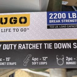 Augo Heavy Duty Ratchet Tie Down Set